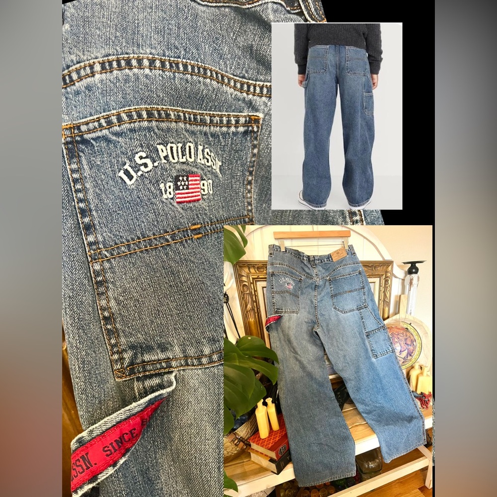 RARE!! Vintage US POLO 1990’s  assn u.s. since 1890 baggy carpenters jeans 38